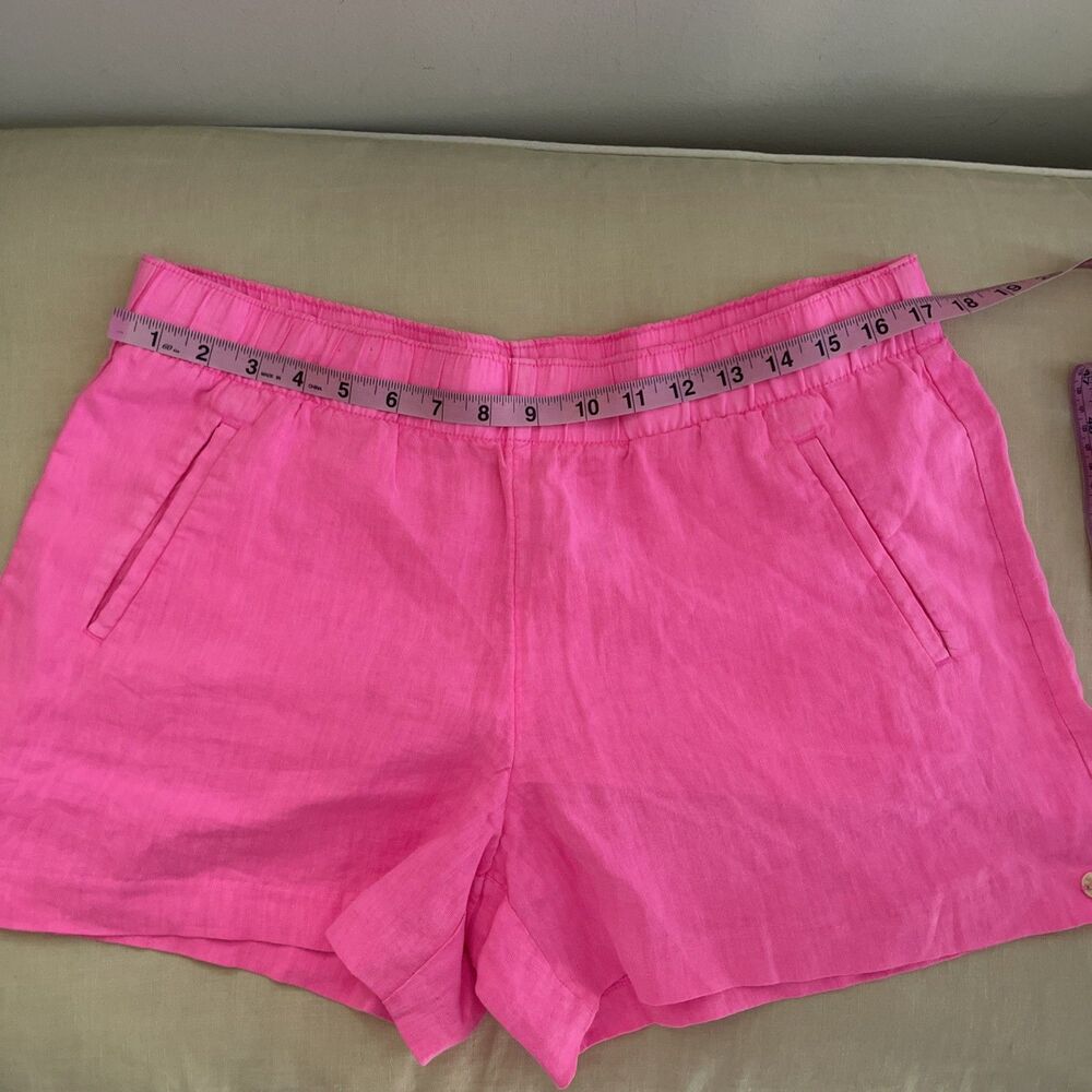 NWT Lilly Pulitzer ROXIE PINK LILO LINEN SHORTS Mid-Rise Pull-On L - Picture 6 of 8